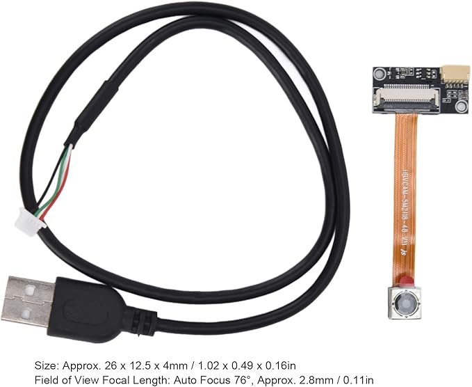 USB Camera Module 5MP Auto Focus 76° Wide Angle USB 2.0 Interface Compatible with Multiple Systems - High Definition OV5693 Sensor Plug and Play Security Monitoring