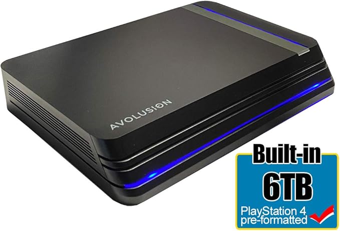 Avolusion HDDGear Pro X 6TB USB 3.0 External Gaming Hard Drive (Pre-formatted for PS4 Pro Slim Original) (Renewed)