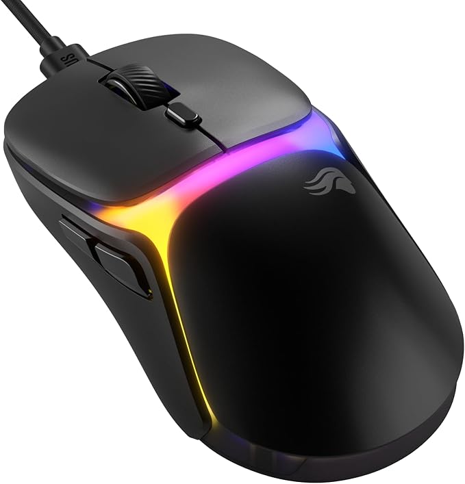 GLORIOUS Gaming Model O3 Wired Gaming Mouse - Ultralight 54g Weight 130M Click Optical Switches 30K DPI BAMF 3.0 Sensor 750 IPS Tracking 50G Acceleration Supports All Grip Types - Black