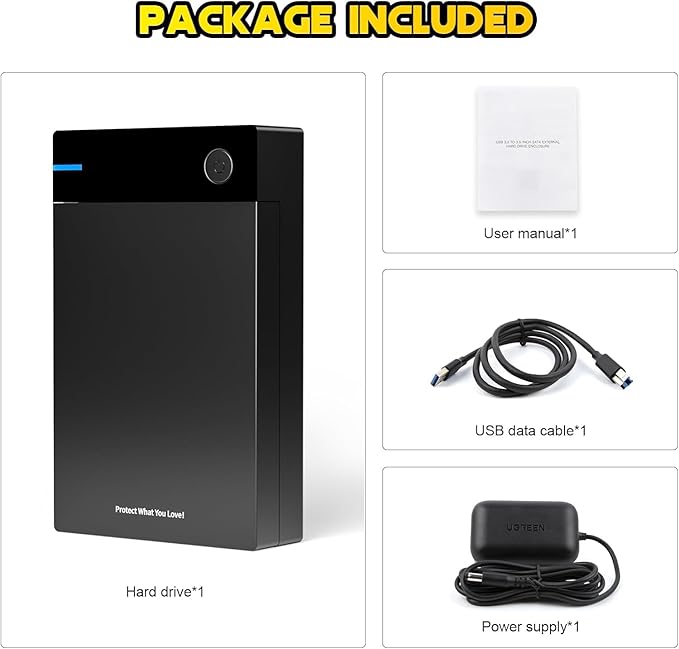 Kinhank External HDD Hard Drive with 96000+ Retro GamesCompatible with 400+ Emulators12TB Retro Gaming Hard DrivePortable Game Hard Drive Disk for Win 7/8/10/11