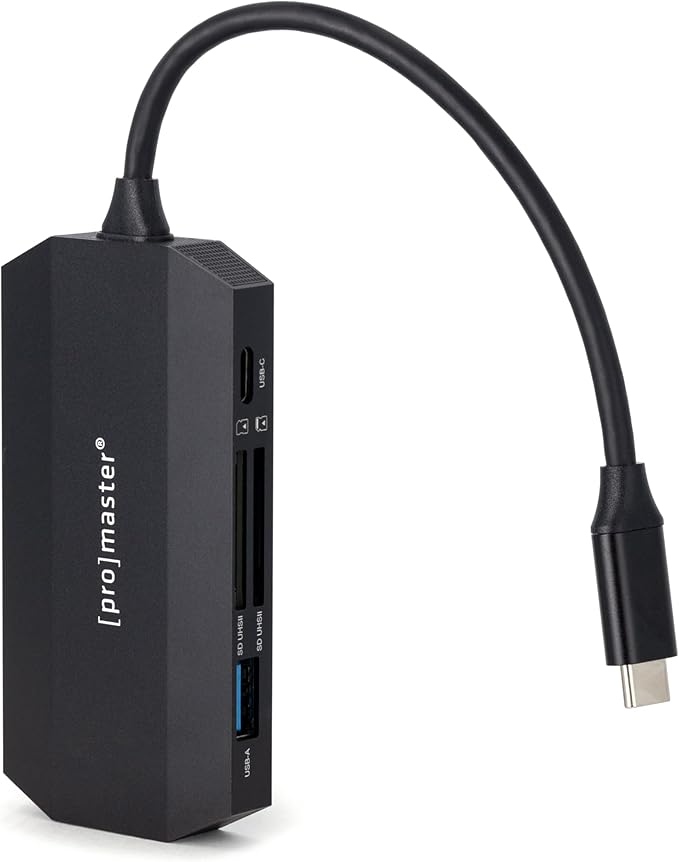 ProMaster USB-C Card Reader &amp Hub for Two SD Cards (Model 79962)