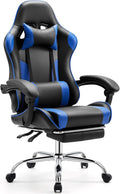 Yapamar Video Game Desk Chair - Ergonomic Computer with Footrest and Comfy Lumbar Support PU Leather Recliner with Headrest