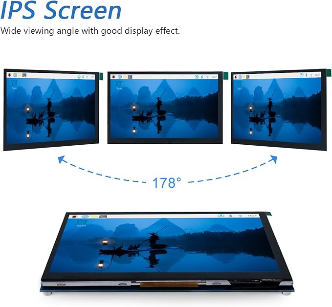 FREENOVE 7 Inch Touchscreen Monitor for Raspberry Pi 5 4 B 3 B+ A+ 800x480 Pixel IPS Display 5-Point Touch Capacitive Screen Driver-Free MIPI DSI Port