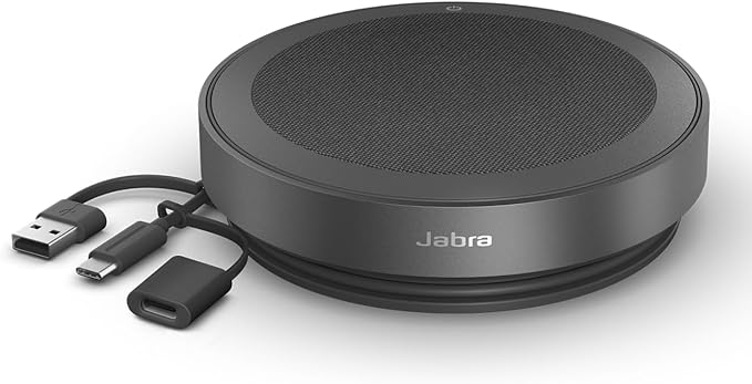 Jabra Speak2 75 (2025 Edition) Wireless Bluetooth Speakerphone - 4 Noise-Cancelling Mics 65mm Speakers - New Linking Feature - USB-C Dongle - Certified for Microsoft Teams - Dark Grey