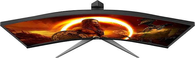 AOC CU34G2X 34 Curved Frameless Immersive Gaming Monitor UltraWide QHD 3440x1440 VA Panel 1ms 144Hz Adaptive-Sync Height Adjustable 3-Yr Zero Dead Pixels Black/Red