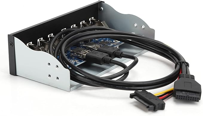 Yctze USB 3.0 Front Panel with 8 Ports Hub and 19PIN Optical Drive Extension Adapter for PC Computer 5.25 Internal Front USB 3.2 Hub