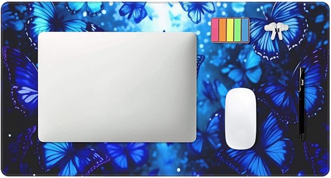 Butterflies Desk Cover MatExtended Large Mouse PadComputer Laptop Mat Desk Decor for Office Game Home 30x16 Inch