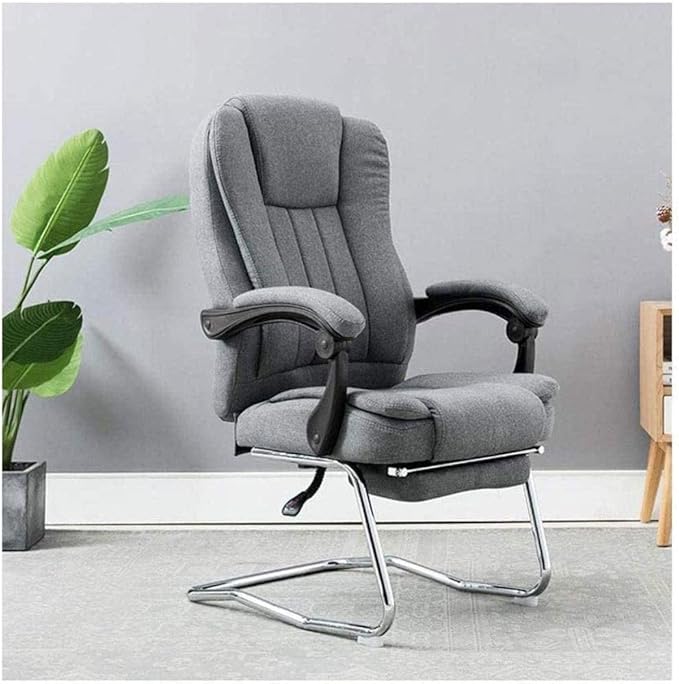 Office Chair Gaming Chair Computer Chair Ergonomic Office Recliner Chair with Lumbar Support Modern Simple Leisure Chair Study Chair Fabric Office Chair Bow Chair (Color : Grau)