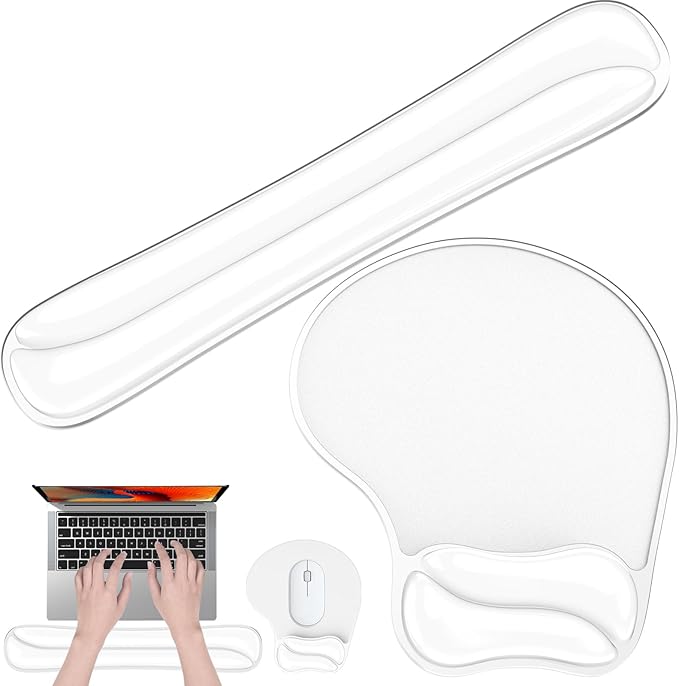 Gel Mouse pad &amp Keyboard Wrist Rest Set Ergonomic Keyboard and Mousepad with Wrist Support Keyboards Wrist Rest Computer Keyboards Pad Cooling Gel Clear