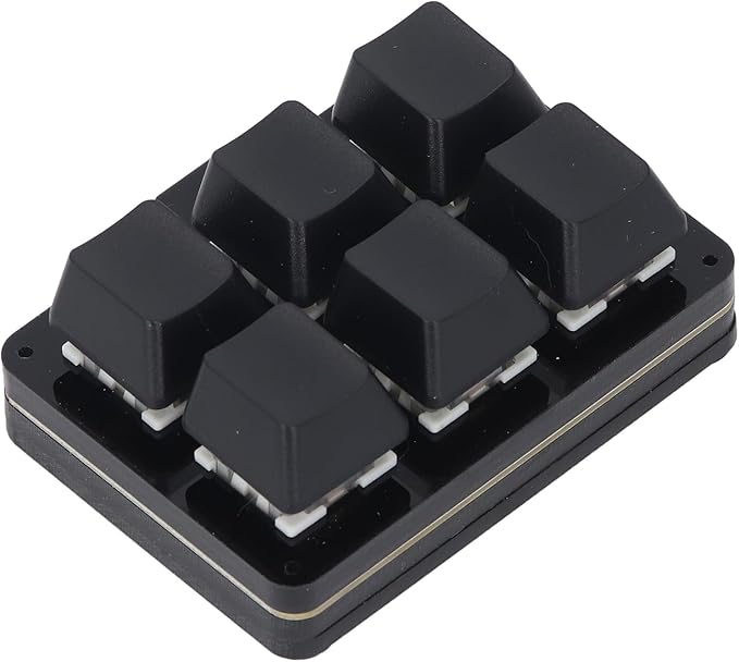 Pongnas 6 Key Gaming Keyboard Macro Mechanical Keypad for Lightweight Small Gaming Keypad with Timely Reminder Efficient One Hand Keyboard with One Click Start Universal for