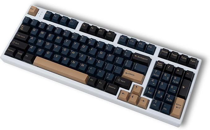 mintcaps Keycaps 164 Keys Keyboard keycap Blue Samurai Keycaps Set Cherry Profile Custom Keyboard Key caps for Cherry Gateron MX Switches Mechanical Keyboards
