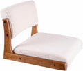 ELEFOCUS Portable Tatami Meditation Chair for Floor Lightweight Legless Reading Gaming and Relaxing - Ideal Living Room(White LambswoolWalnut)