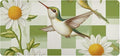 Mouse Pad Desk Mat Leather Desk Pad Large Gaming Desk Cover Protector Mat for Keyboard Computer Laptop Office Waterproof 47.2 x 23.6 Inch Checkered Green and White Hummingbirds Daisy