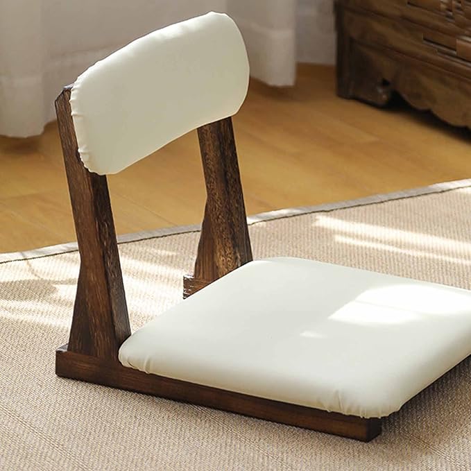 BTZHY Floor Chair Japanese-Style Floor Chair Solid Wood backrest Chair Tatami seat Lazy Sofa Japanese Small Wooden Floor Chair for Playing Reading and Watching TV