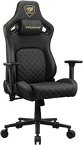 Cougar Defensor Ergonomic Office/Gaming Chair Adjustable Height and Tilt 155º Recline 4D Folding Armrests Durable Hyper-Dura Leatherette Upholstery 120 kg Capacity – Gold