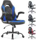 Heavy Duty Gaming Chair Ergonomic Gamer for Home Office with Lumbar Support Adjustable Backrest Flip-Up Armrest and Stable 360° Swivel Wheels for Adults Professional Gamers and Teens Black-Blue