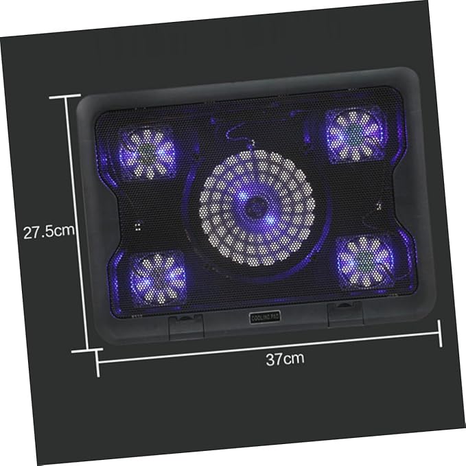 GALPADA USB Laptop Cooling Platform 5-Fan Cooler Stand Adjustable Multi-Angle Laptop Cooler Base with Anti-Skid Design for Gaming and Office Use