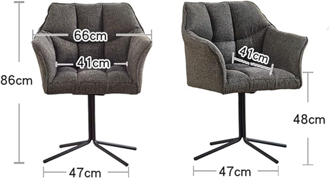 Office Chair Gaming Chair Computer Chair Cloth Art Swivel Chair Lounge Chair Living Room Chair with Metal Base for Bedroom Office and Home Grey