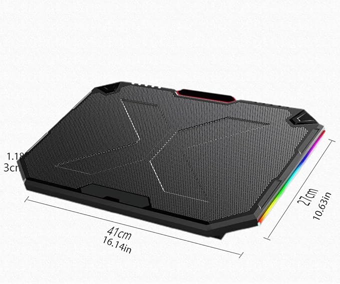 Notebook Radiator Base USB Ports 5 Silent Fans Cooling Bracket Computer Cooler Bracket Stand RGB Light for 14-17 Inches Computer Cooling Bracket