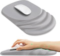 Ergonomic Mouse Pad with Wrist Rest SupportNon-Slip PU BaseMassage for Carpal Tunnel Pain ReliefMemory Foam Mousepad for HomeOfficeWork（Gray）