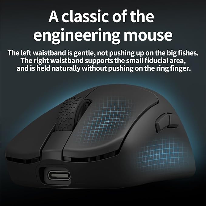 Darmoshark N7 Wireless Gaming MouseTri-Mode 8K/USB-C/BluetoothUp to 30000DPIPAW3950 Optical Sensor Lightweight 49g5 programmable ButtonComputer Mouse for LaptopPCMac(White)