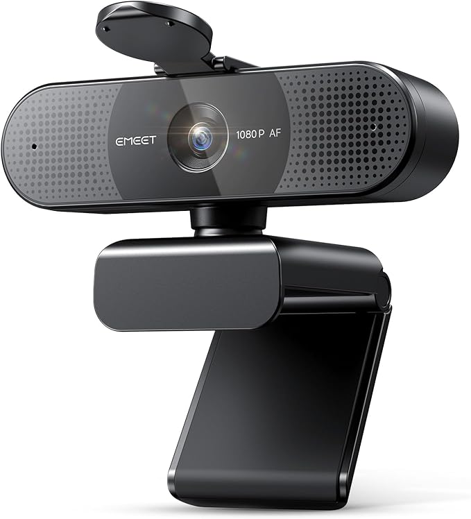 EMEET 2024 Upgraded C960 Webcam for PC Autofocus 1080P HD 73° View Angle Computer Camera w/Privacy Cover and Microphone Plug and Play USB Webcam for Video Calling/Zoom/Teams/Google Meet