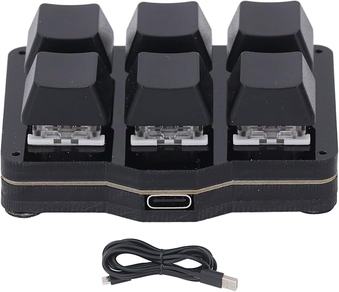 One Handed Macro Mechanical Keyboard Real Time Floating Window Better Control with 4 Modes of Macro for Gaming and Typing Multifunctional USB Keypad for