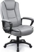 OFIKA Home Office Chair 400LBS Big and Tall Chair Heavy Duty Design Ergonomic High Back Cushion Lumbar Back Support Computer Desk Chair Adjustable Executive Leather Chair with Armrest (Grey)