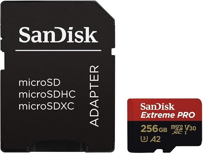 SanDisk 256GB MicroSDXC Extreme PRO Memory Card Works with GoPro Action Camera Hero 12 Black - Bundle with SD and MicroSD Card Reader