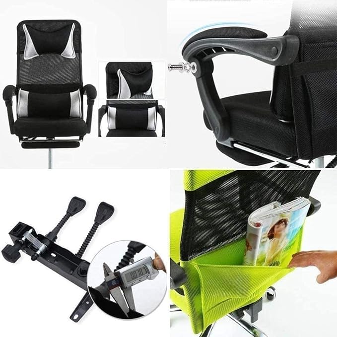 Office Chair Gaming Chair Boss Chair Steel Frame High Back Mesh Swivel Chair with Footrest Recliner Computer Chair Waist Support Seat Chair (Color : B) Needed