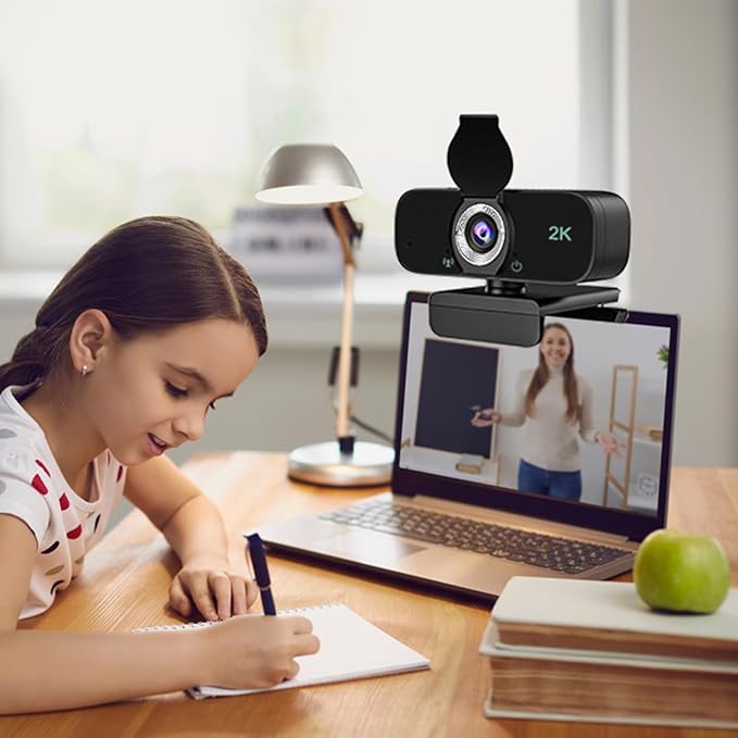 USB Webcam Builts in Noise Cancelling Microphones and Adjustable Tripods Stand for Highly Definition 1080P 2K 4K Video R