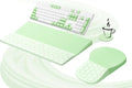 Ospelelf Ergonomic Mouse Pad and Keyboard Stand Wrist Rest Set Memory Foam Comfort Pain Relief for Typing Office Desk Accessories Green