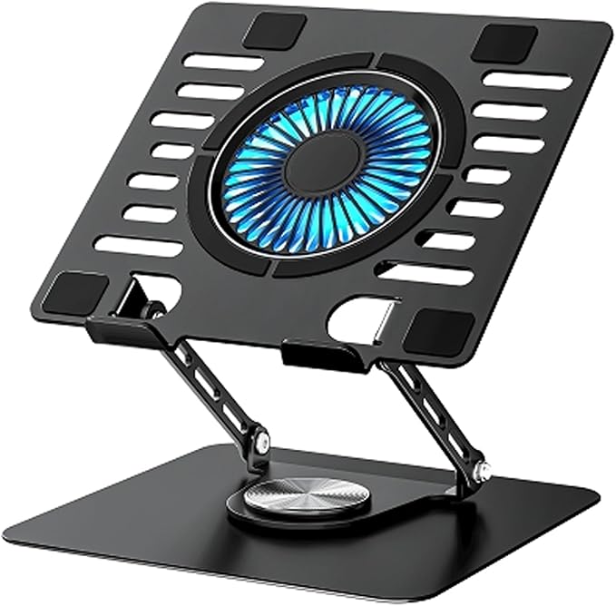 Laptop Stand with 360 Rotating Base Adjustable Height Up to 10Ergonomic Aluminum Laptop Riser Holder Computer Stand for Laptop 10 14 15 17 Inches/All MacBook Air Pro
