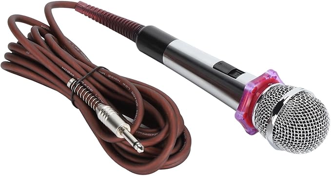 Dynamic Moving Coil Microphone Clear Sound Handheld Zinc Alloy Microphone Toughened Sound Head with Heart Shaped Pickup Design Metal Mesh Structure for Protection