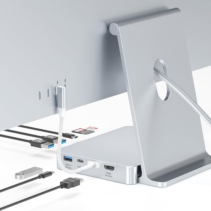 USB C Hub for iMac 24 inch 2021/2023/2024 8 in 1 iMac USB Hub with M.2 SSD Expansion (SSD Not Included)with USB A/C 3.2 10Gbps SD/TF HDMI iMacM1 M3 M4 Dock Accessories