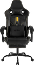 Gaming Chair with Footrest Ergonomic Computer Chair Massage Lumbar Cushion Racing Video Game Chair Adjustable Rocker Recliner Executive Office Desk Chair Pu Leather for Adults