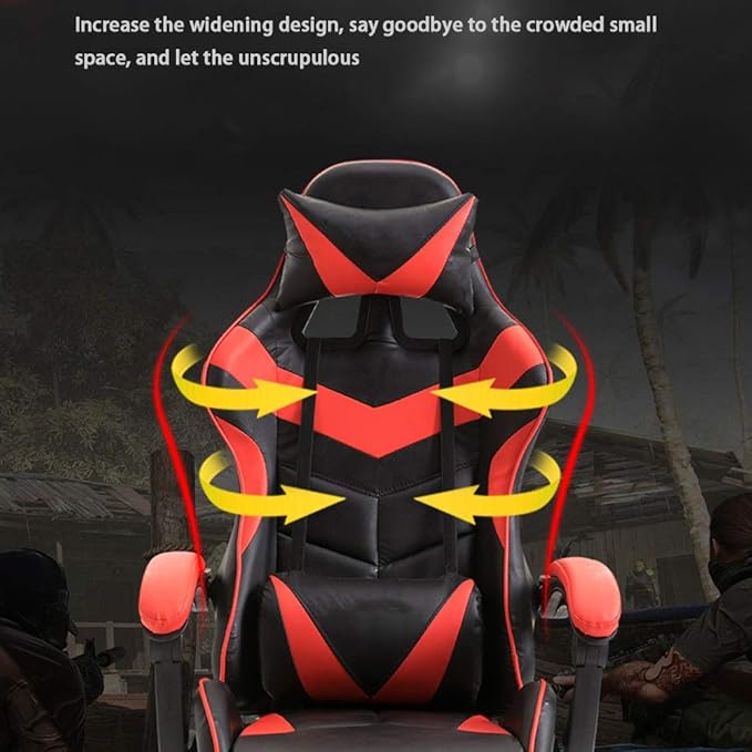 UISLA Swivel Task Ergonomics Lift Seat with footrest High Back Gaming Multifunction with Headrest and Lumbar Support for Video Game Swivel fied