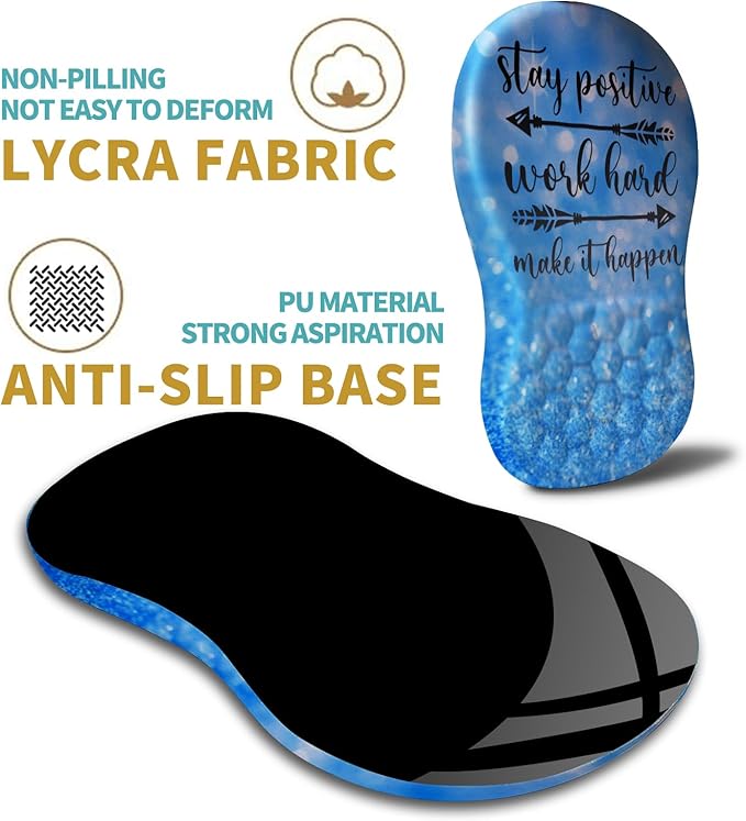 Hokafenle Ergonomic Mouse Pad Wrist Support with Massage Design Wrist Rest Pain Relief Mousepad with Memory Foam&ampNon-Slip PU Base Mouse Pads for Wireless Mouse &amp Desk (12x8 inchStay Positiv