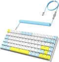 K84 75% Mechanical Gaming Keyboard84 Keys TKL Layout Compact KeyboardHot Swappable18 LED BacklitAnti-ghostingwith Pro Coiled USB-C CableErgonomicPortablefor PCMac (LemonRed Switch)