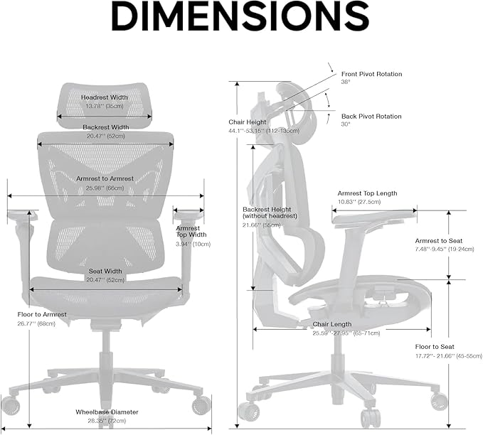 Anda Seat X-Air Ergonomic Gaming Chair - Breathable All-Mesh Office Chair with 4D Adjustable Armrests Lumbar Support &amp Headrest - 265 lbs Max Space Black