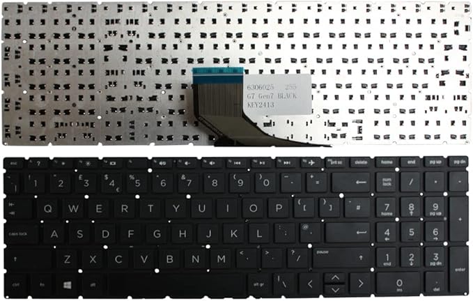 Power4Laptops UK Layout Black Replacement Laptop Keyboard Compatible with HP Home 15-da0367nz