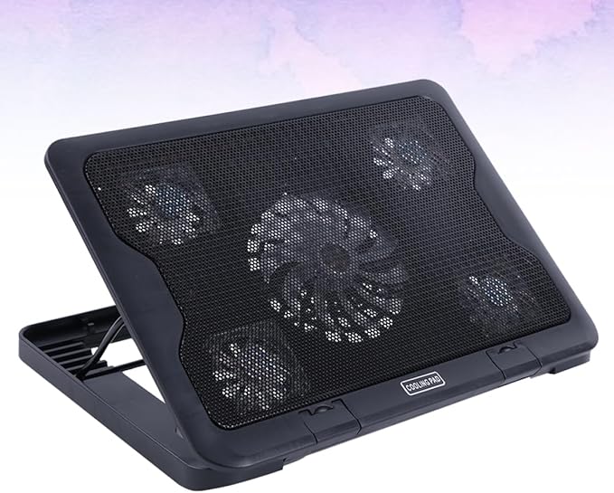 POPETPOP -Fan Radiator Adjustable Cooling Notebook Cooling Pad Fan Cooler Fans Lap Radiator Notebook Cooler Usbc Black