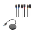 Cable Matters 3-Pack Short USB to USB Extension Cable (Male to Female USB Extender Cable) - 3 ft &amp Ultra Mini 4 Port USB Hub