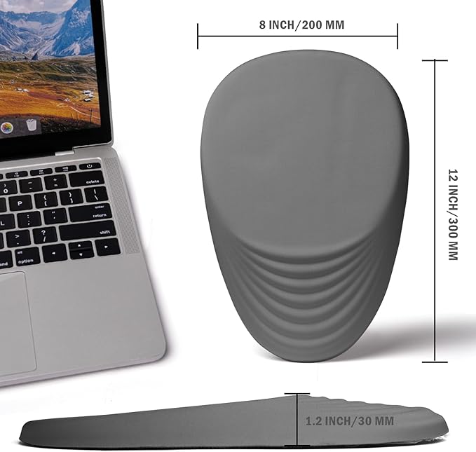 Ergonomic Mouse Pad with Wrist Rest SupportMousepad Relief Carpal Tunnel Pain Entire Memory Foam Mouse Pad with Non-Slip PU Base Wireless Mouse Pad Gray
