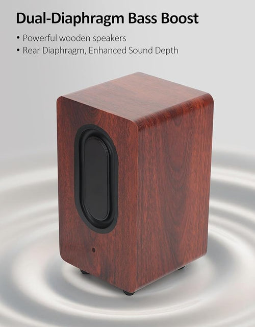 12W USB Computer Speakers 【2026 Update】 Wooden Desktop Speakers with Dual Diaphragms High-Fidelity Stereo for PC Laptop Monitor Tablet – USB Powered with Built-in Audio Output