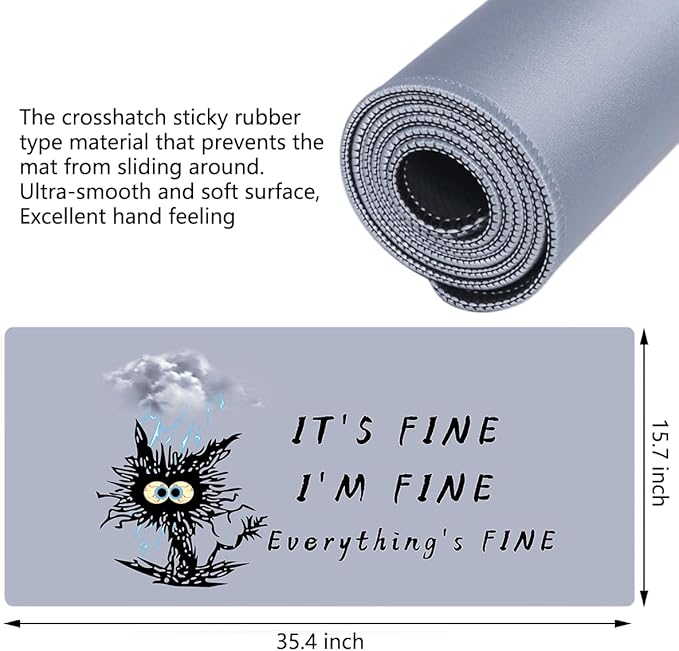 L-SPOUTTO Mouse PadLarge Cute Desk Mat4 in1 XXL Mousepad + Keyboard Wrist Rest+Mouse Pad Wrist Rest+Coaster Set with Ergonomic Desk Pad for Laptop Desktop Office