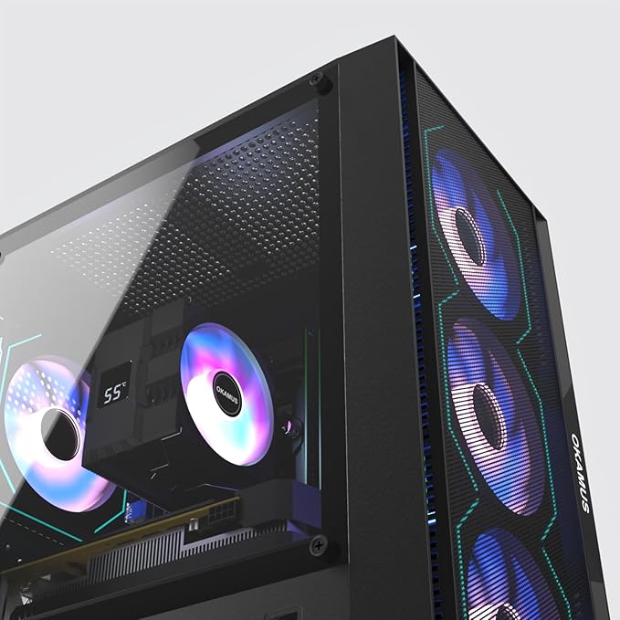 Gaming PC i7 CPU GTX 1660 Super 6GB Graphics 512 GB M.2 16 GB RAM Pre-Built Computer RGB Fans x 4 Win 11 HomeWiFi 6 + BT 5.3 550W PSU (GTX 1660S+512GB+16GB)