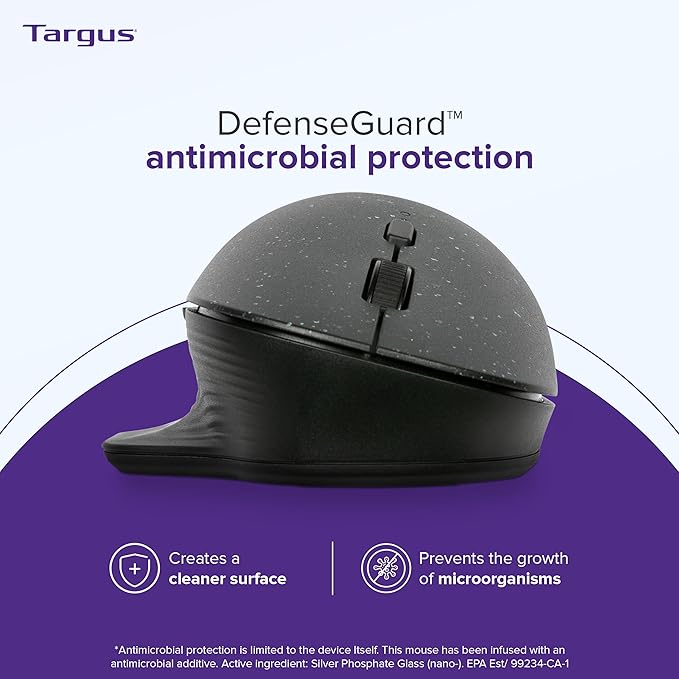 Targus ErgoFlip EcoSmart Sustainable Ambidextrous Full-Size Mouse - Gaming-Level Mouse Compatible with Chrome OS Windows and macOS (AMB586GL)