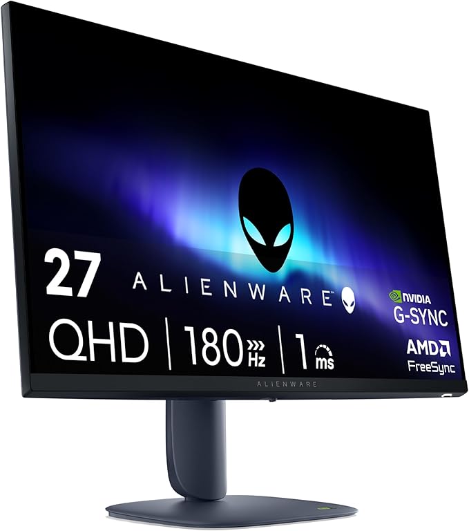 Alienware 27 Gaming Monitor - AW2725DM - 27-inch QHD 180Hz 1ms Display IPS NVIDIA G-SYNC AMD Freesync VESA AdaptiveSync.