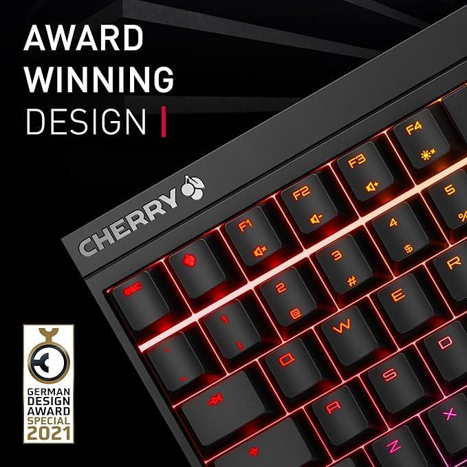 CHERRY XTRFY MX 2.0S Wired Mechanical Gaming Keyboard with RGB-Lighting Designed in Germany Full Key Rollover Anti Ghosting Cherry MX2A Blue Switches White